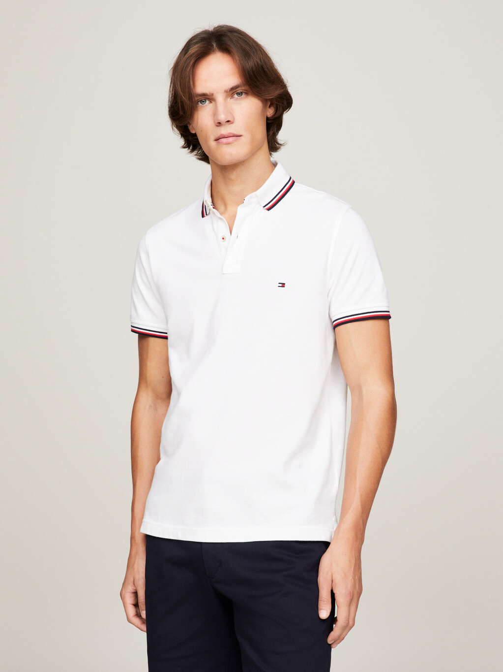 Core Slim Fit Organic Cotton Polo, WHITE, hi-res