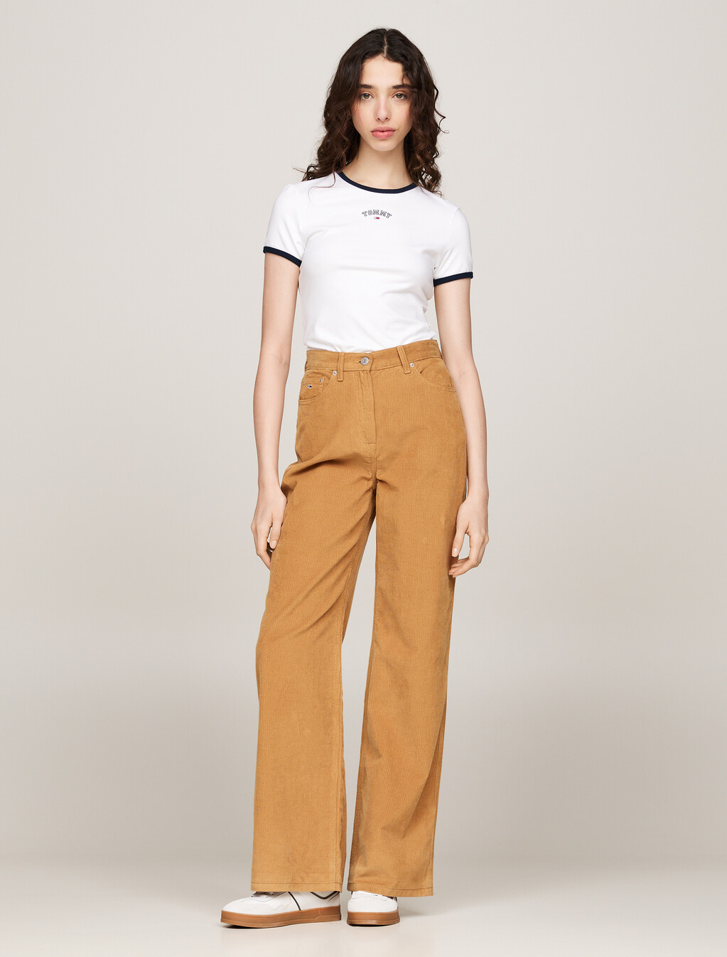 Fine Corduroy Wide Leg Trousers, Gentle Gold, hi-res