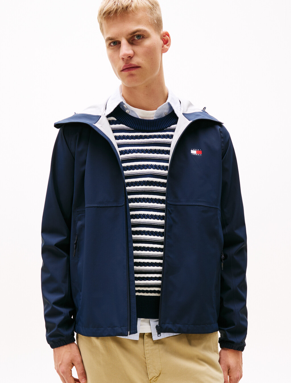 Zip-Thru Relaxed Windbreaker, Dark Night Navy, hi-res