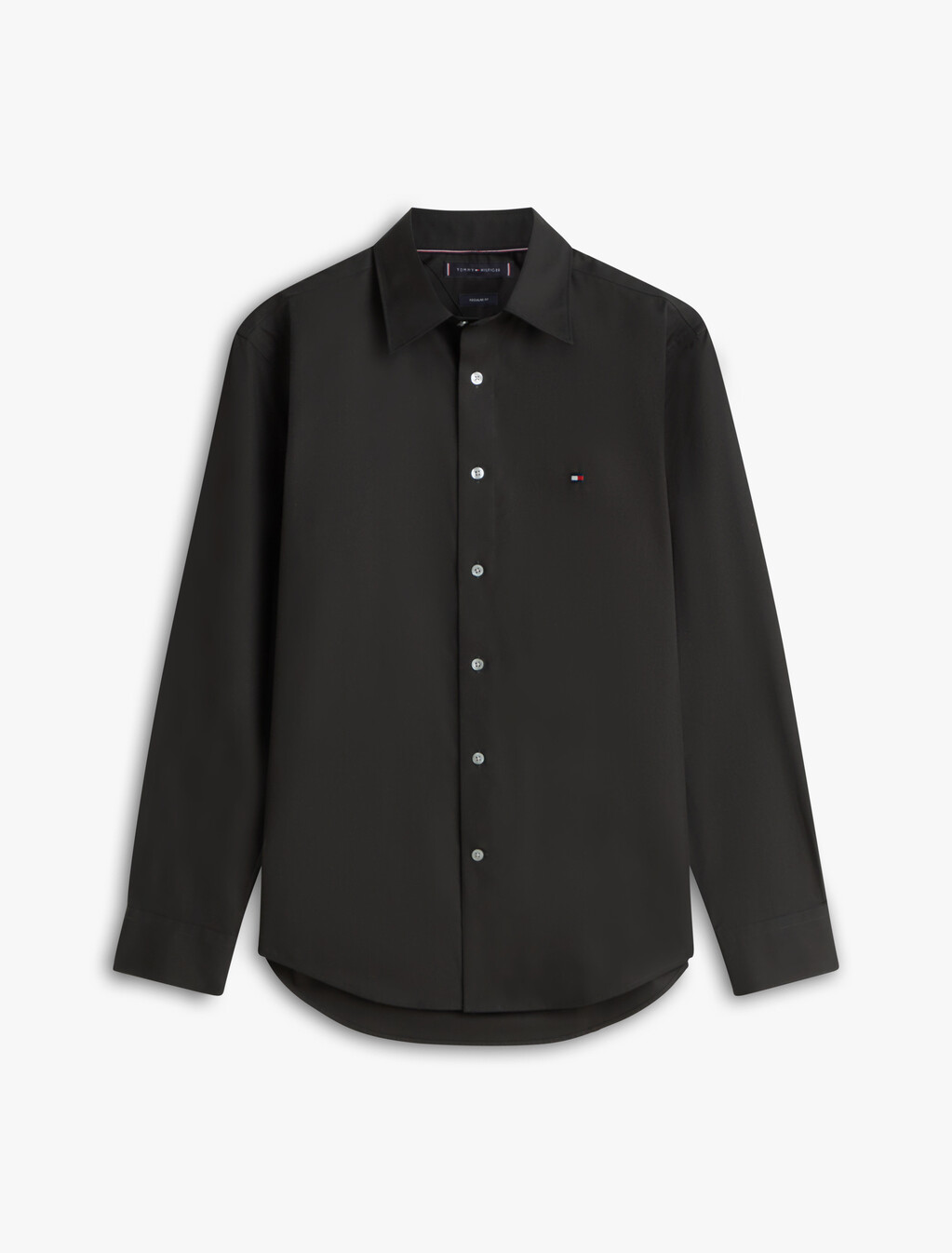 亞洲版型免燙襯衫, Black, hi-res