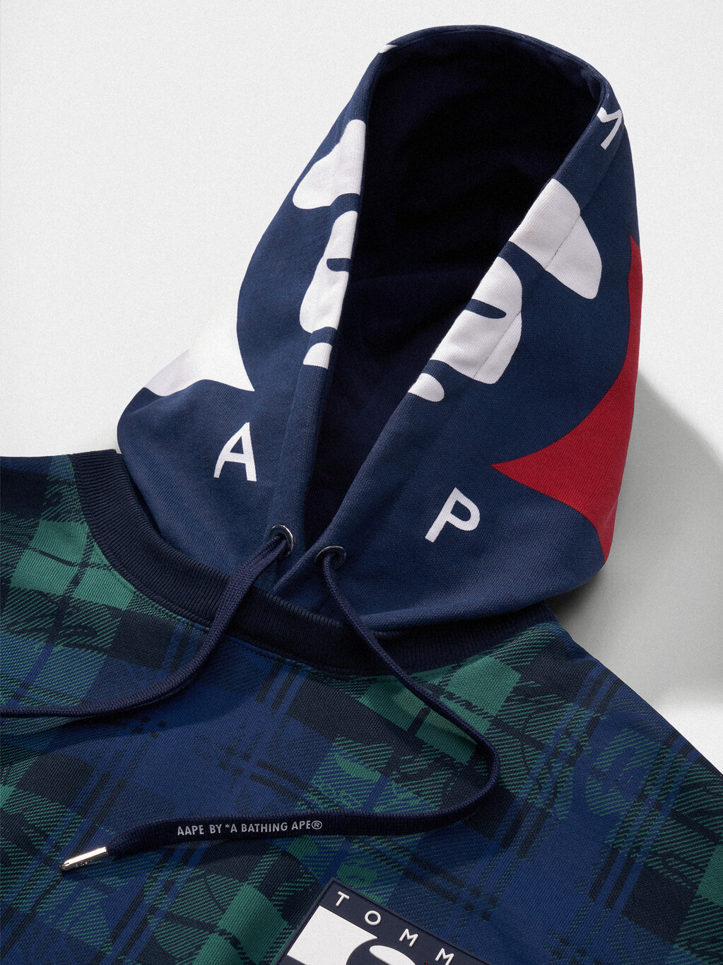 TOMMY X AAPE CHECK HOODIE