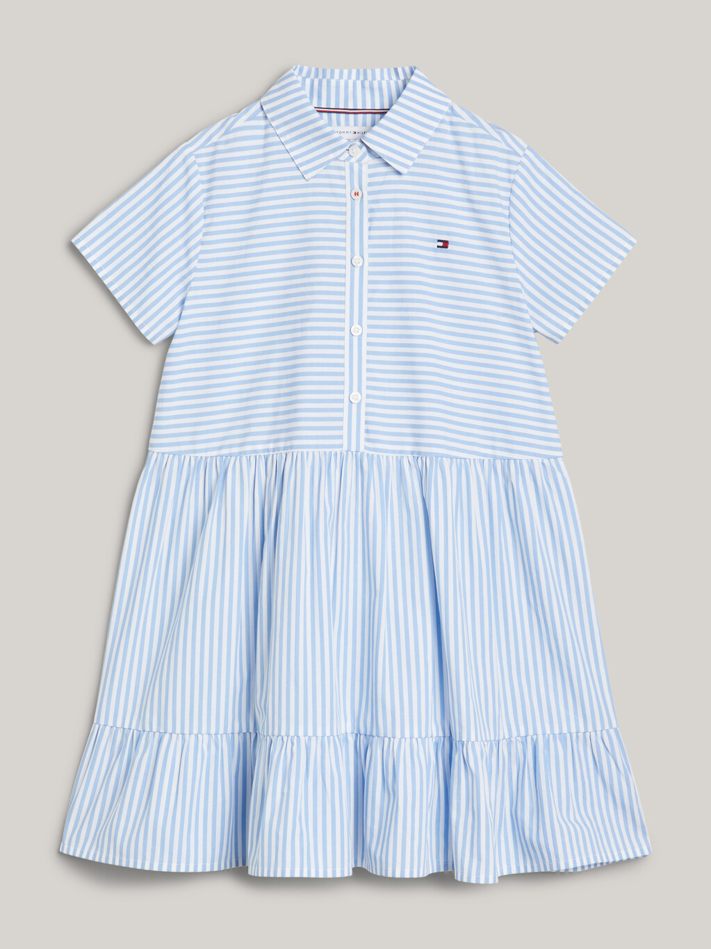 Ithaca 條紋合身喇叭連身裙, Blue Spell Stripe / White, hi-res