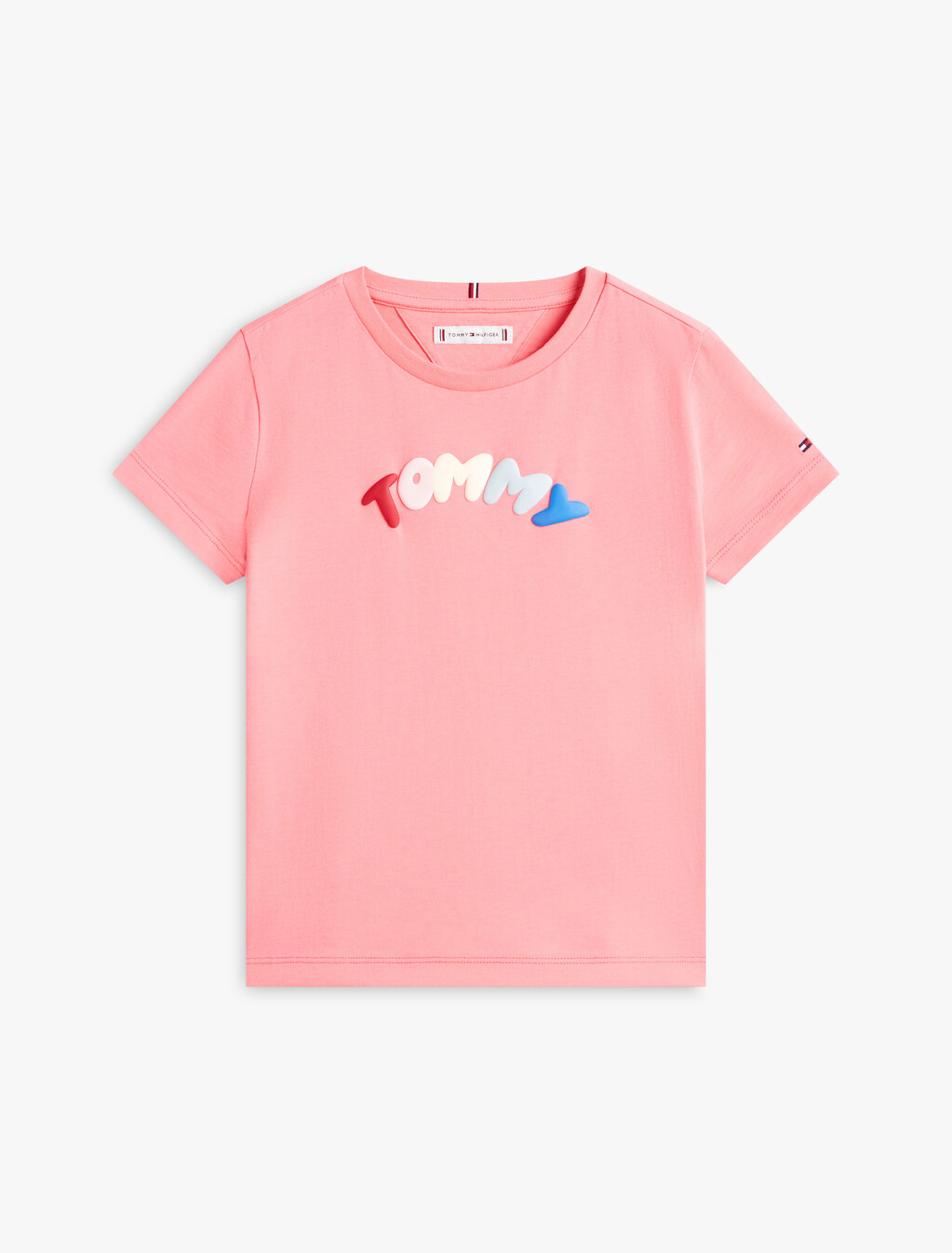 Textured Logo Jersey Crew Neck T-Shirt, Tropical Blush, hi-res