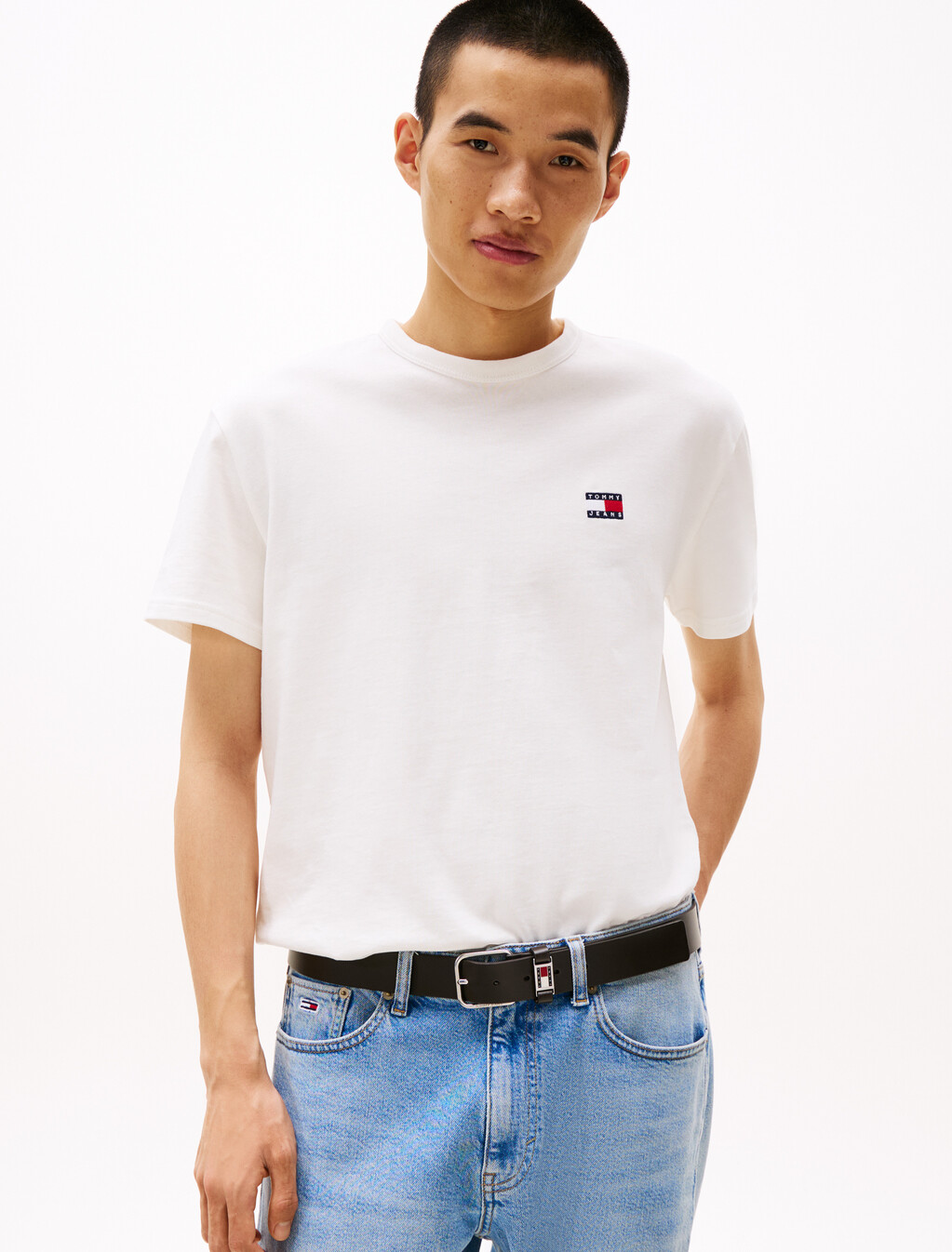 Tommy Badge Crew Neck T-Shirt, Ecru, hi-res