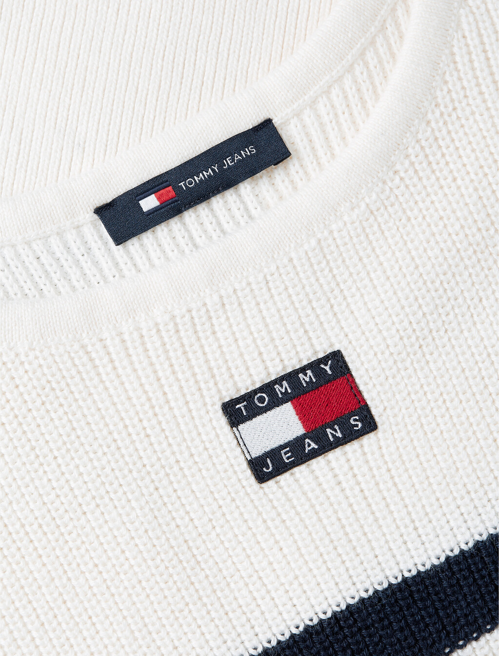 Tommy 徽章條紋針織背心, Ancient White / Stripe, hi-res