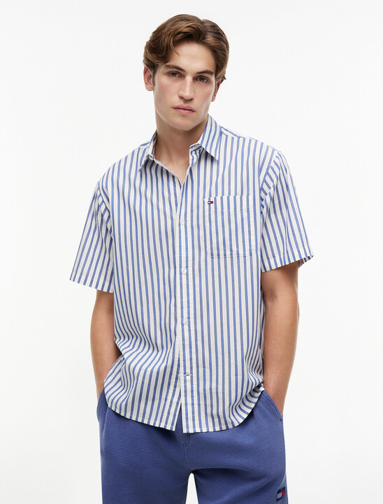 Relaxed Fit Stripe Short Sleeve Shirt