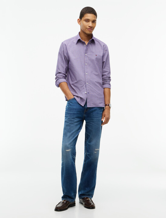 Regular Fit Micro Tartan Oxford Shirt