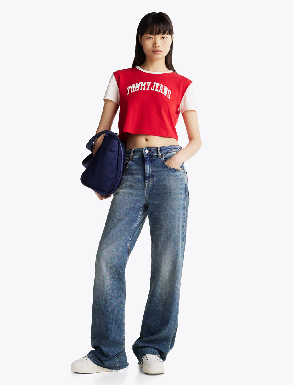 Varsity Logo Cropped T-Shirt, Red Hot, hi-res