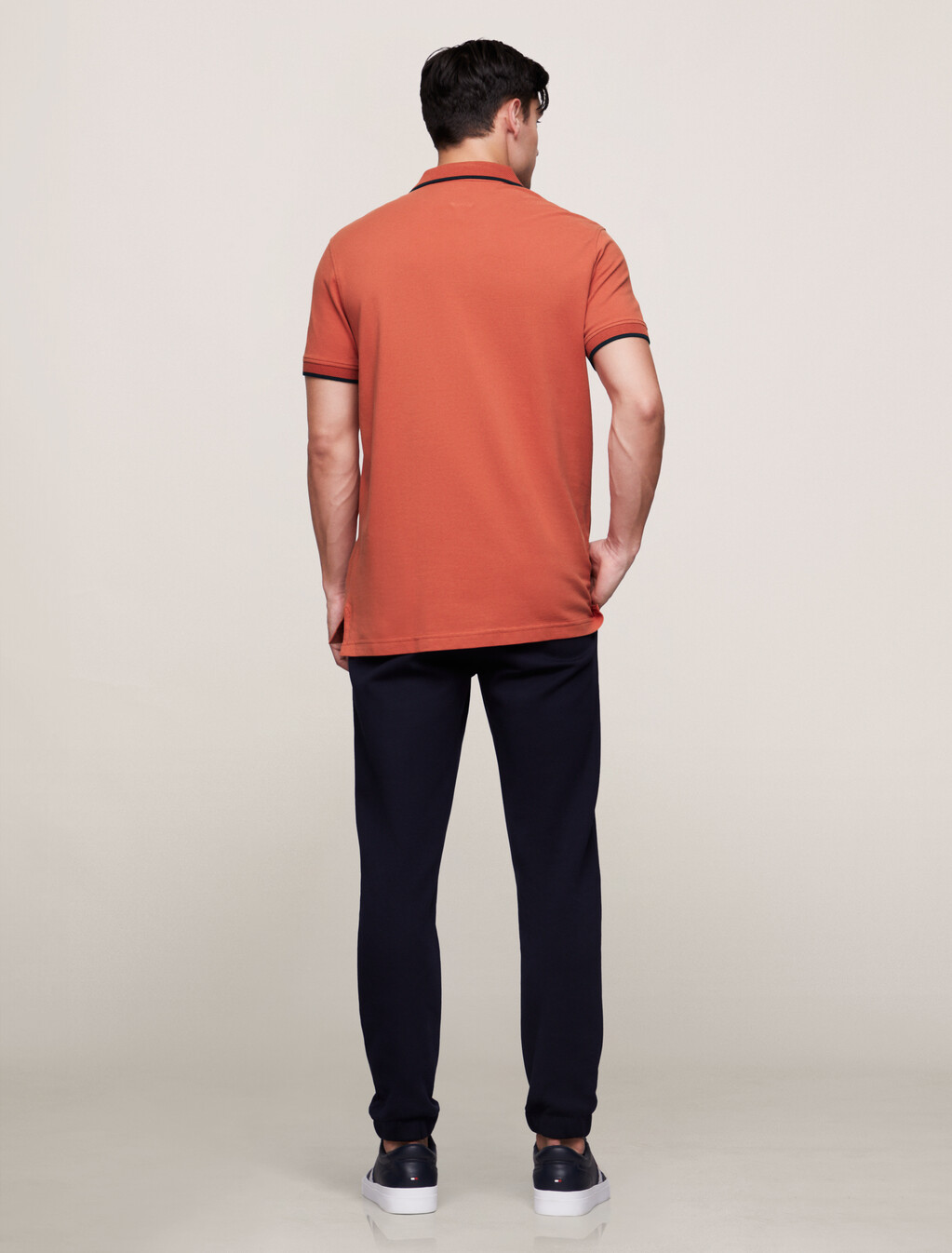 Monotype Graphic Tipped Regular Polo, Terra Red, hi-res