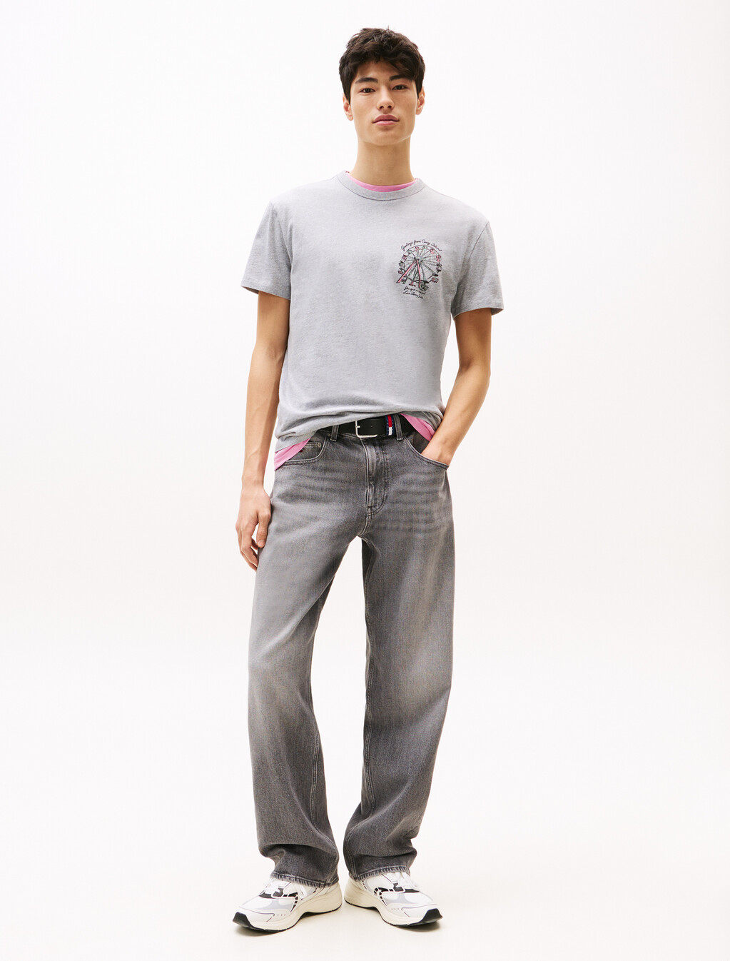 Novelty Fair Print T-Shirt, Grey Htr, hi-res