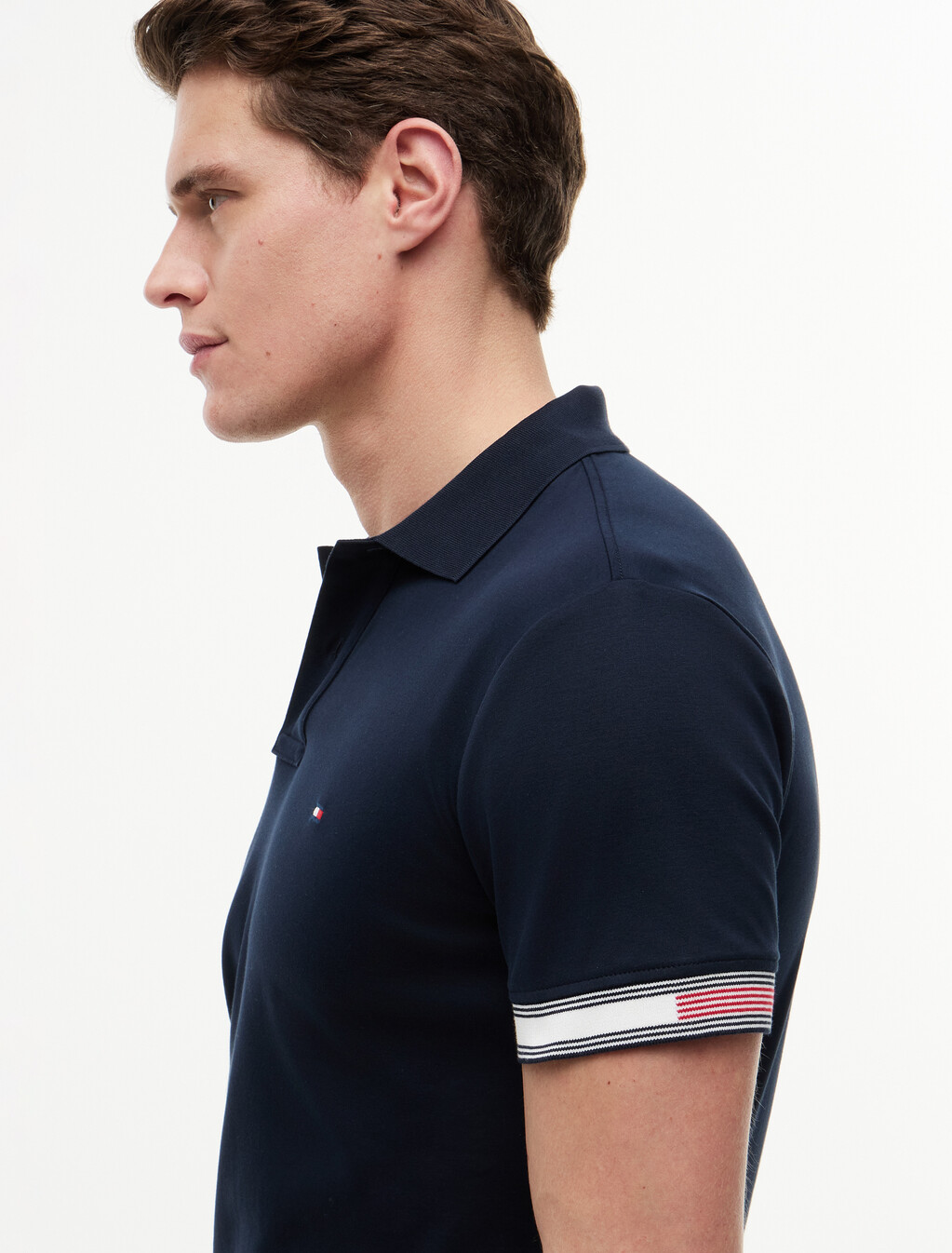 Fluid Cotton 純棉修身 Polo 衫, Desert Sky, hi-res