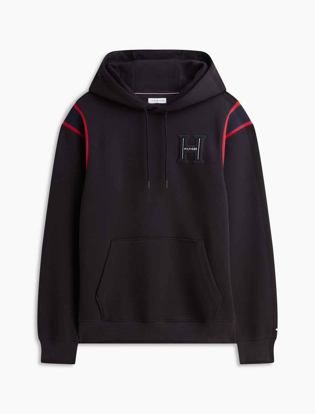 Varsity Logo Contrast Stripe Hoody, Black, hi-res