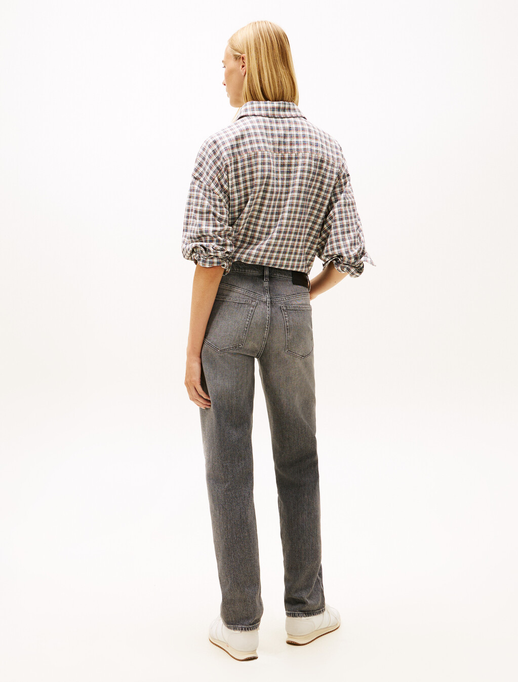 Mid Rise Slim Straight Jeans, Denim Grey 01, hi-res