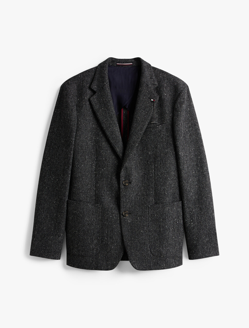 Tweed Herringbone Blazer, Dark Grey Heather, hi-res