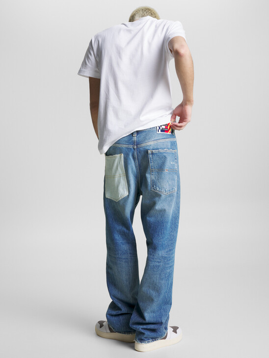 Aiden Baggy Back Logo Faded Black Jeans