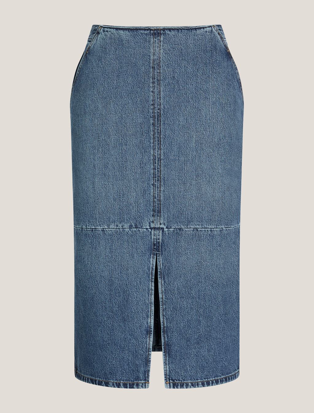 High Waist Midi Denim Skirt, Beth, hi-res