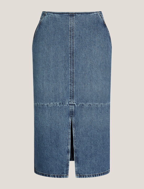 High Waist Midi Denim Skirt