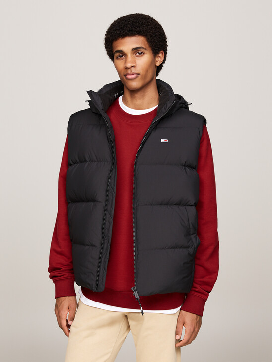 Down Hooded Zip-Thru Vest