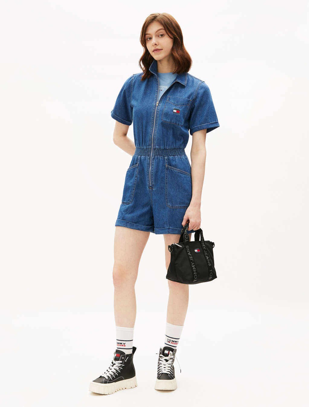 Light Denim Playsuit, Denim Medium, hi-res