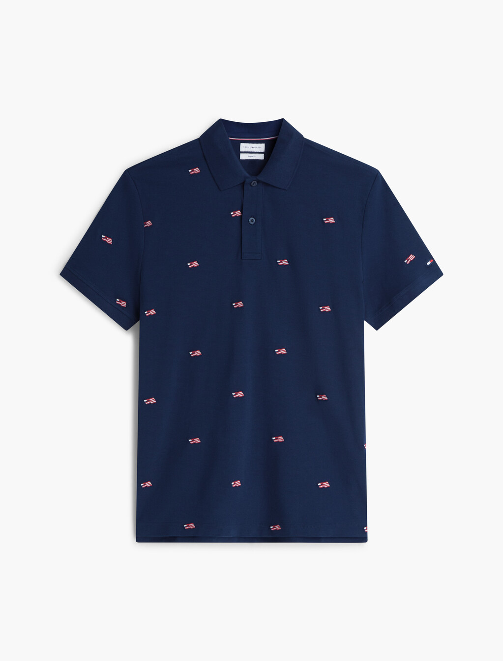 Regular Fit Signature Embroidery Polo Shirt, Carbon Navy, hi-res