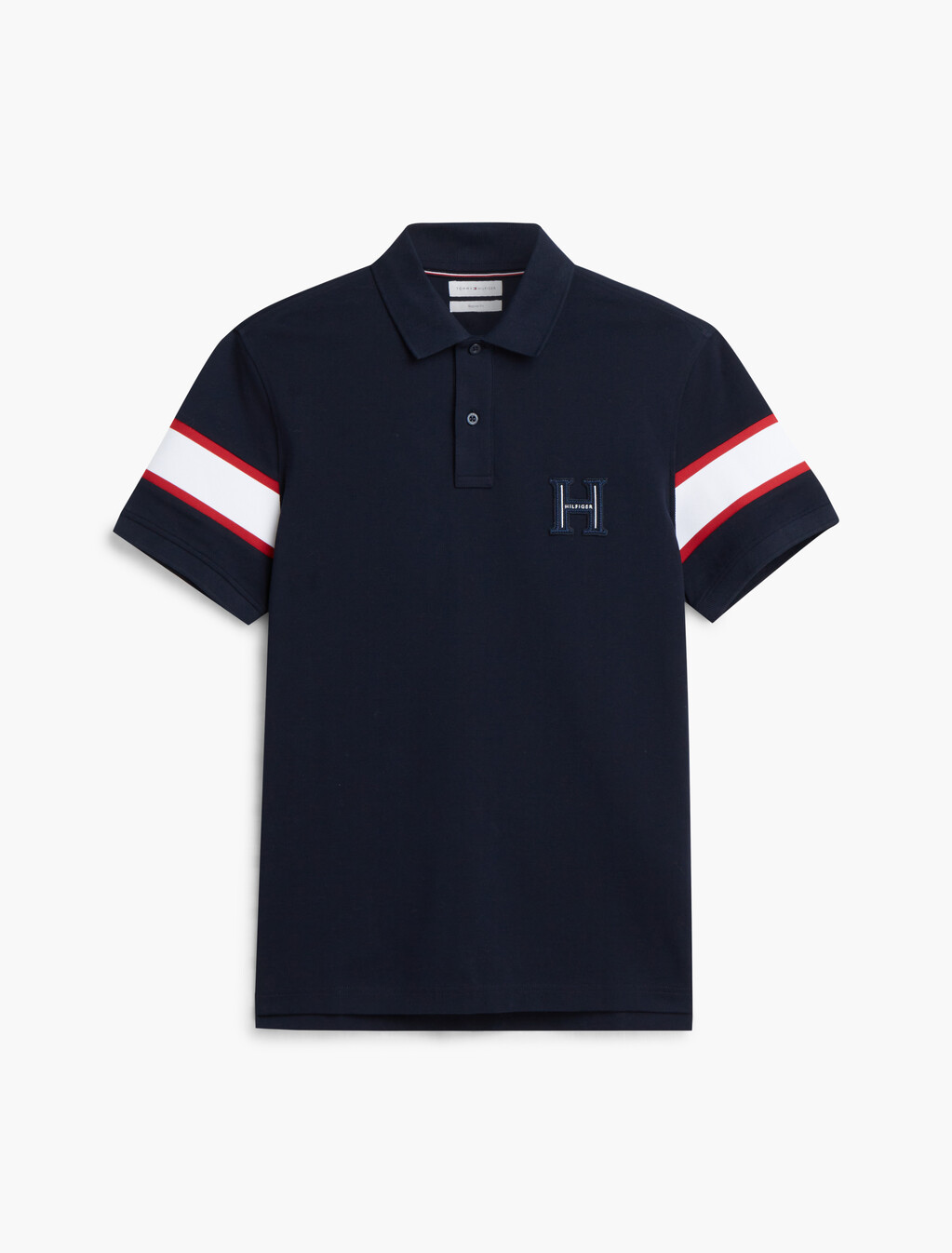 Regular Fit Logo Stripe Polo Shirt, Navy Blue, hi-res