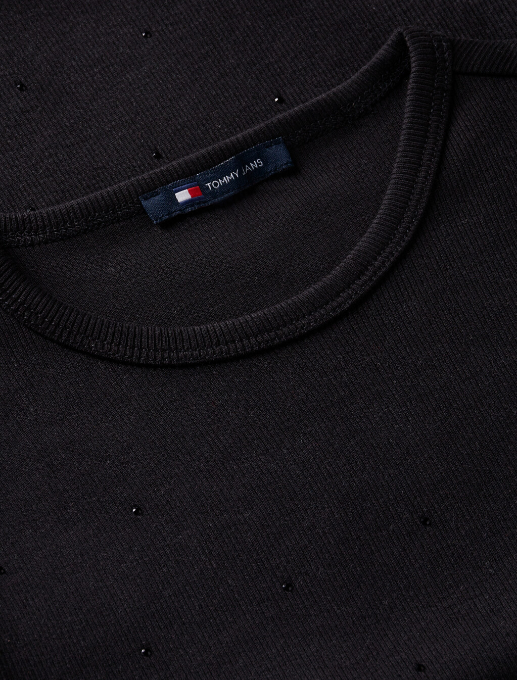 Slim Ribbed Long Sleeve T-Shirt, Black, hi-res