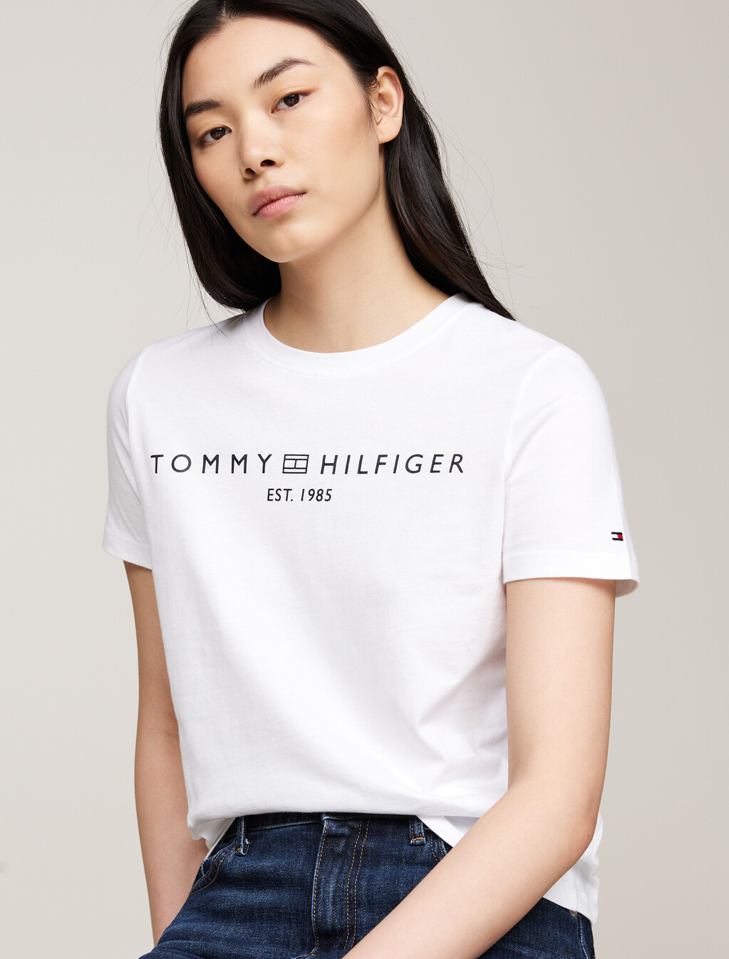 Logo圓領 T 恤, Th Optic White, hi-res