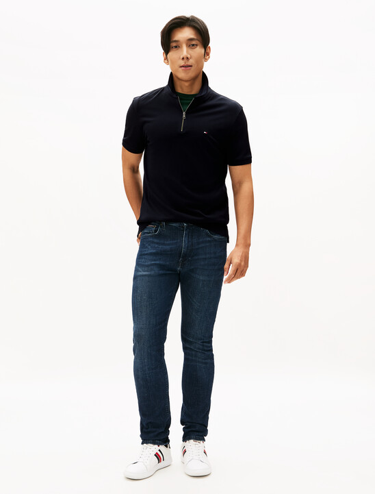絲光珠地棉拉鍊 Polo 衫
