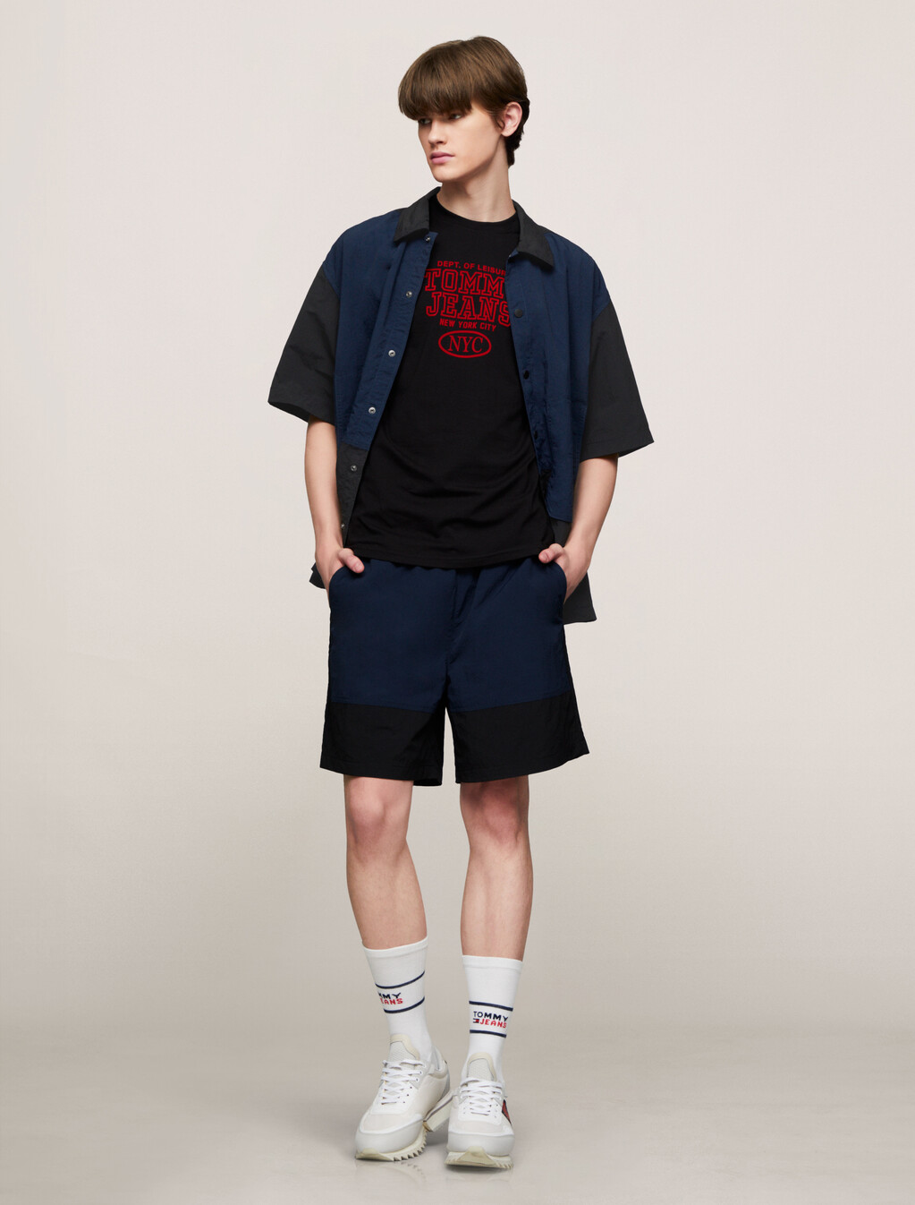 Skate Fit Color Block Shacket, Dark Night Navy, hi-res