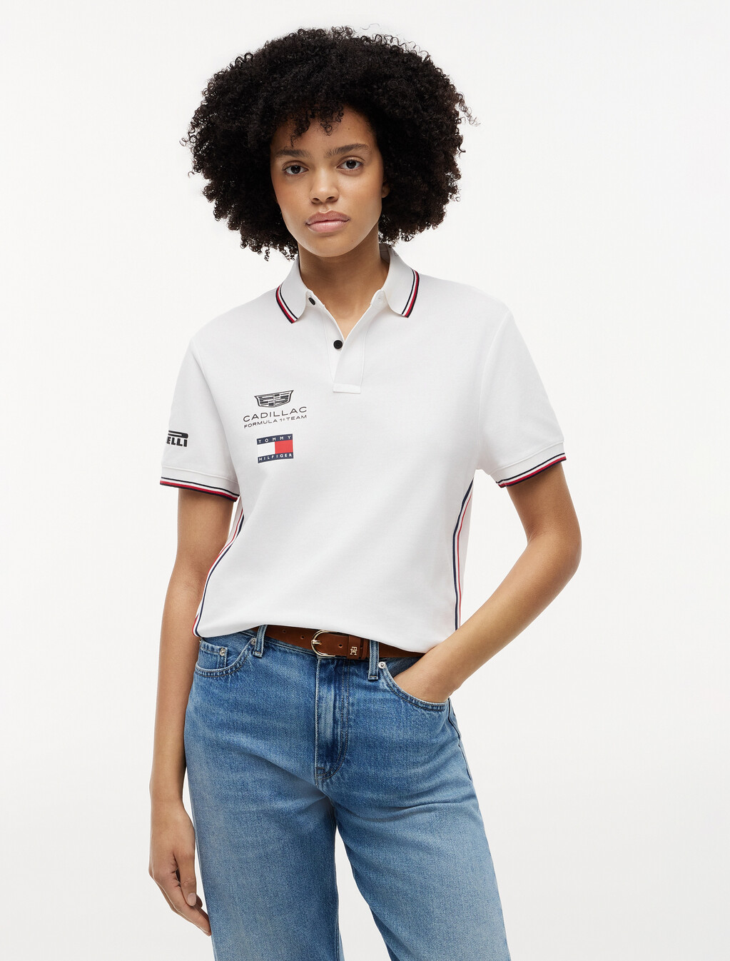 TH x Cadillac Formula 1&reg; 車隊復刻版 Polo 衫, White, hi-res