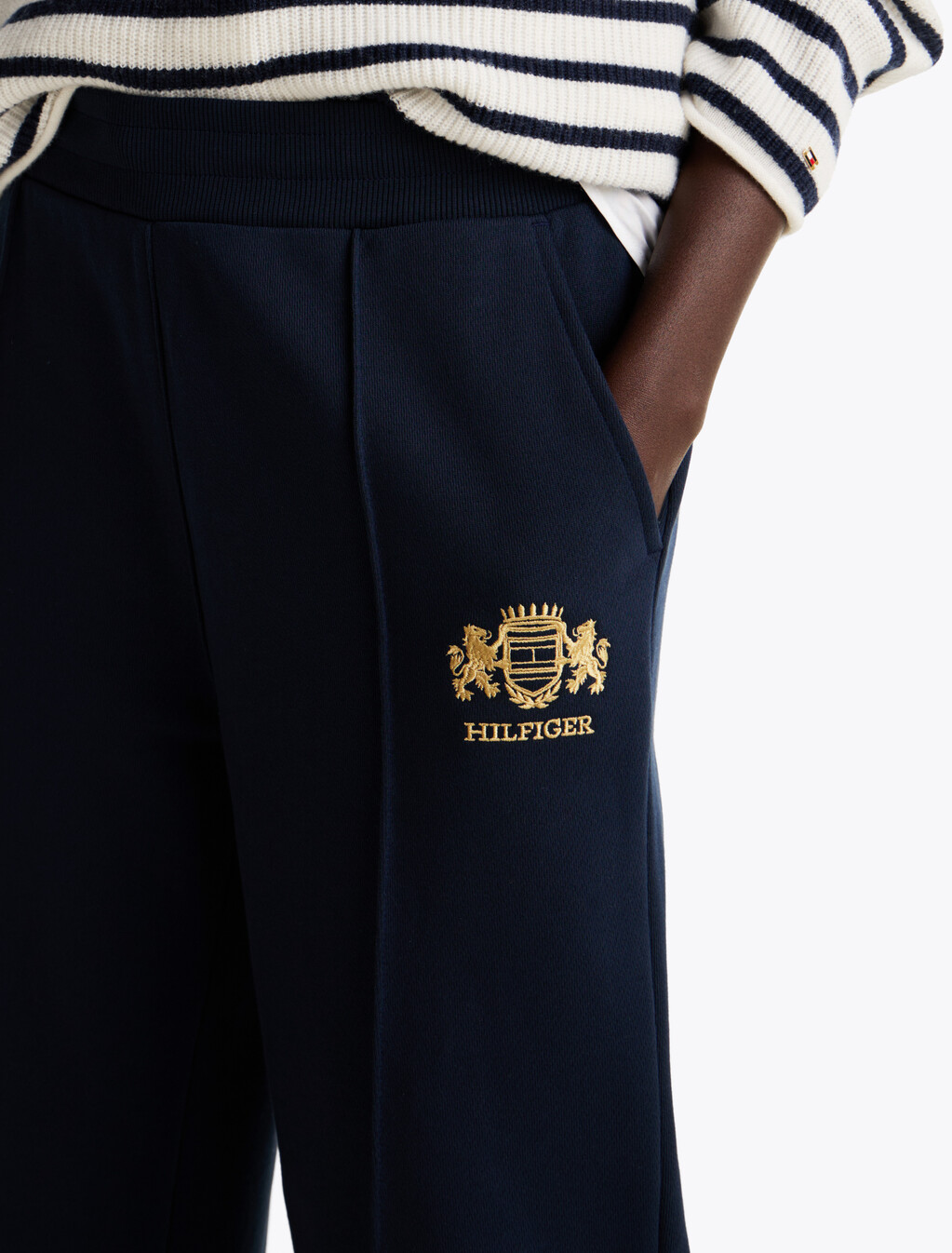 Logo Embroidery Straight Joggers, Dark Night Navy, hi-res