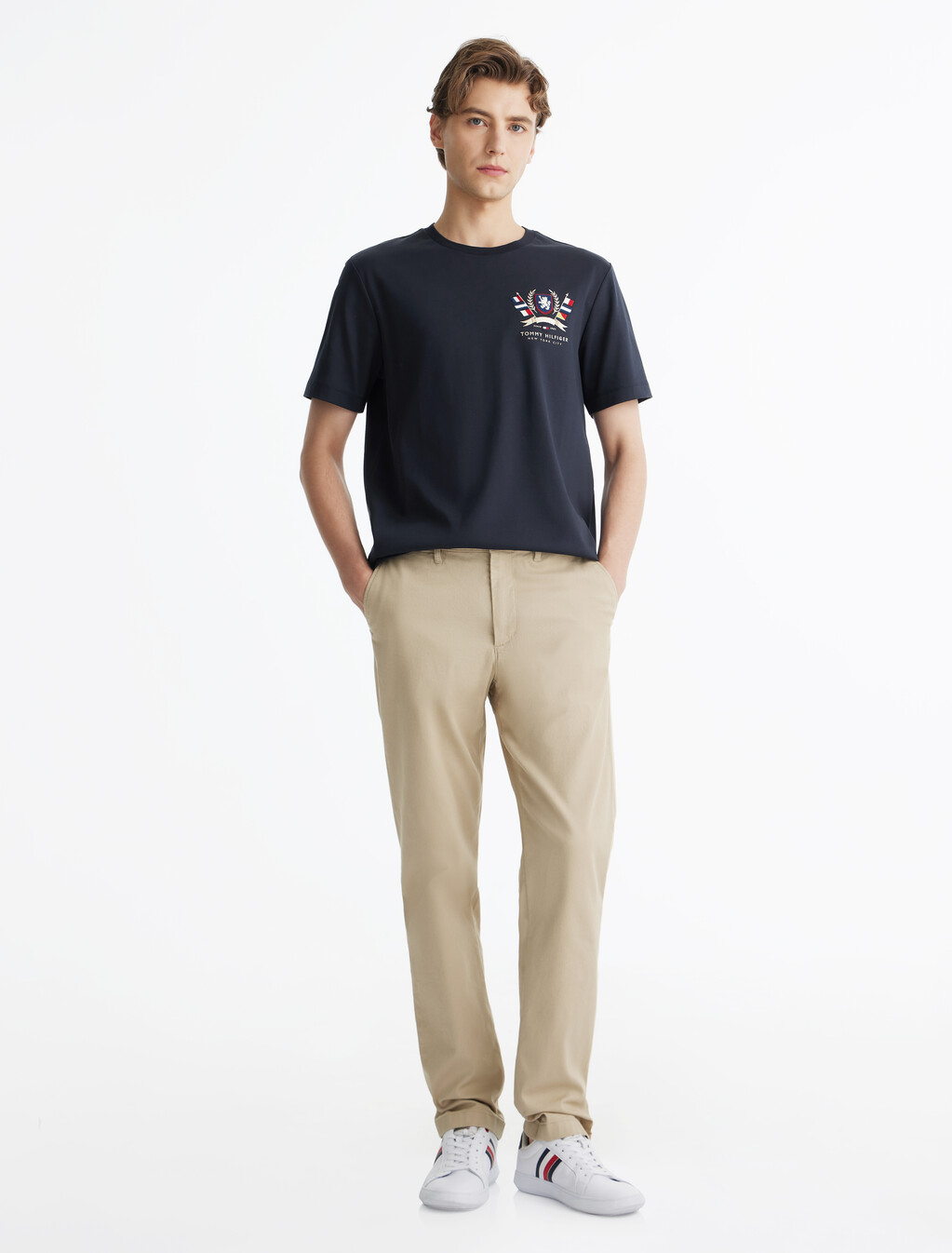 Hilfiger 徽章雙面針織 T 恤, Desert Sky, hi-res