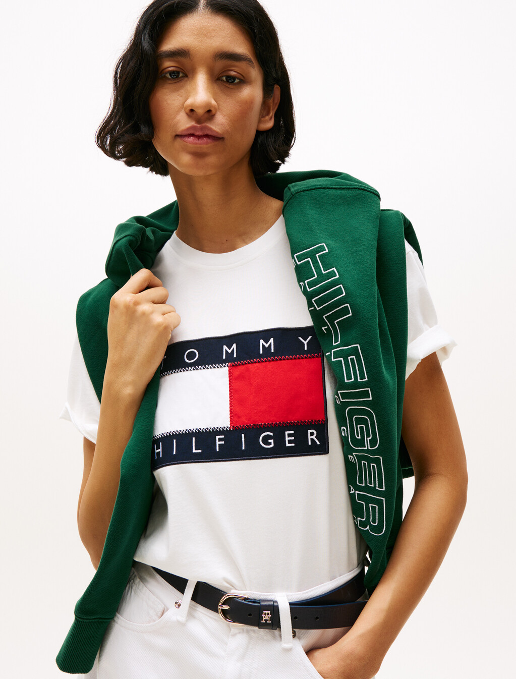Hilfiger Sailing Flag Badge T-Shirt, Ecru, hi-res