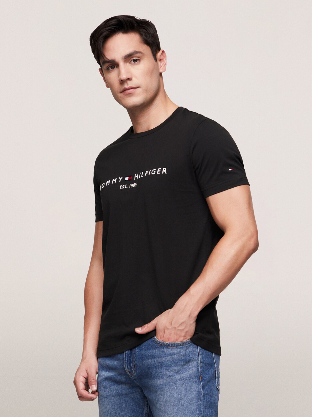 Core Tommy Logo T-Shirt, Black, hi-res