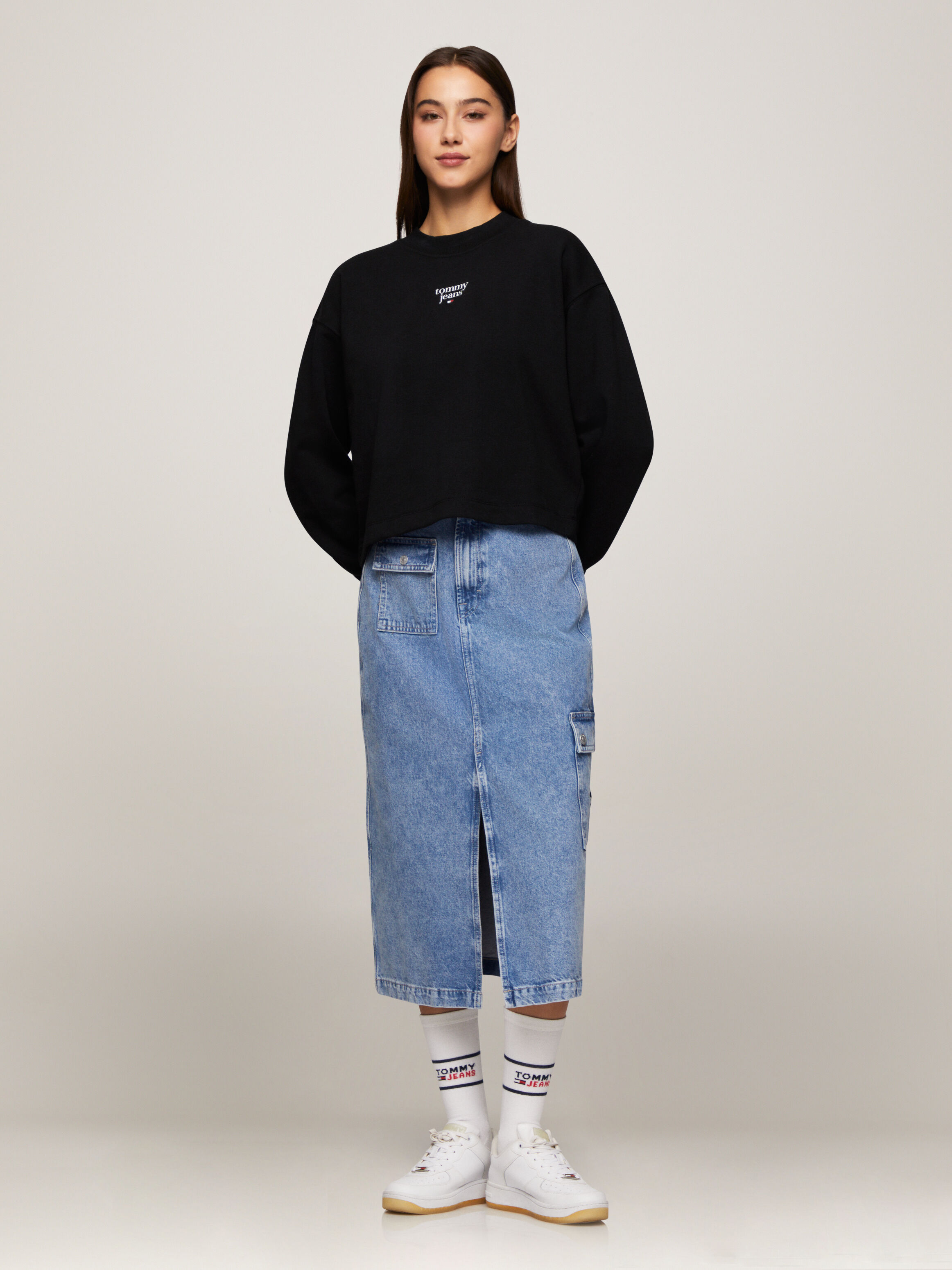 Tommy cropped sweatshirt top