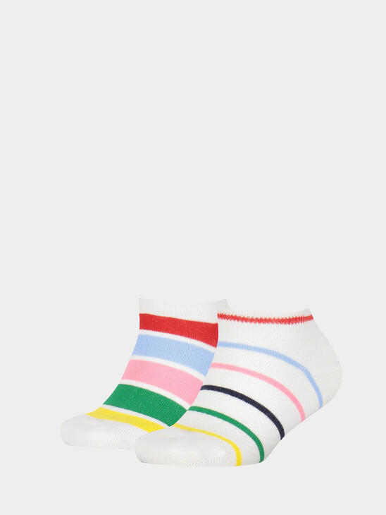 2 件裝童裝彩色條紋運動襪