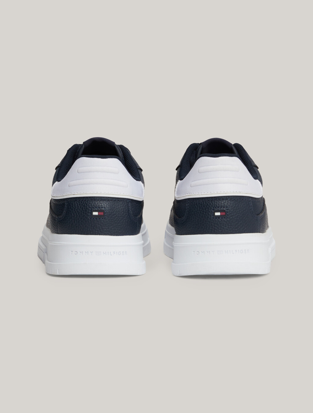 Signature Tape Textured Leather Trainers, Desert Sky, hi-res