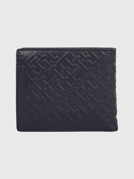 TH BUSINESS EMBOSSED MONOGRAM LEATHER WALLET