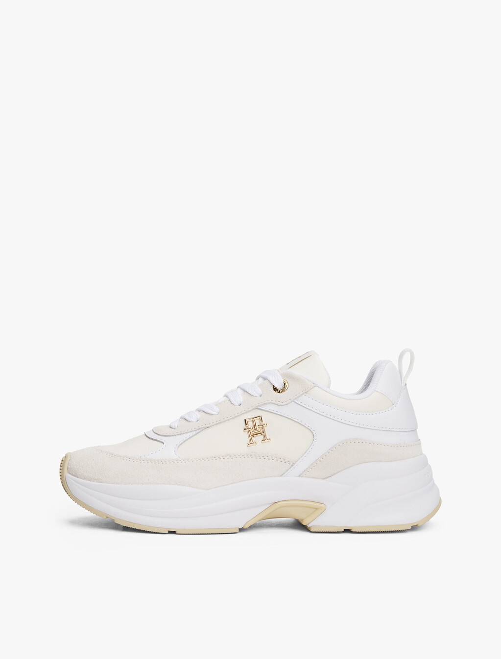 TH Monogram Chunky Trainers, White/Ivory Petal, hi-res