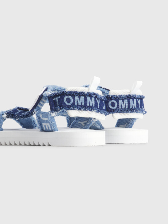 LOGO TAPE DENIM SANDALS