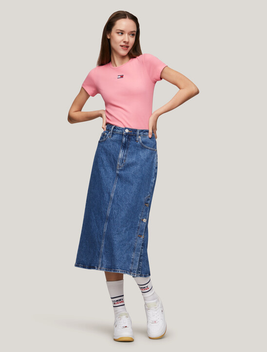 Slim Badge Ribbed T-Shirt