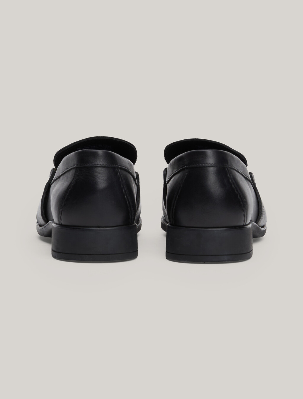 Chain Detail Leather Loafers, Black, hi-res