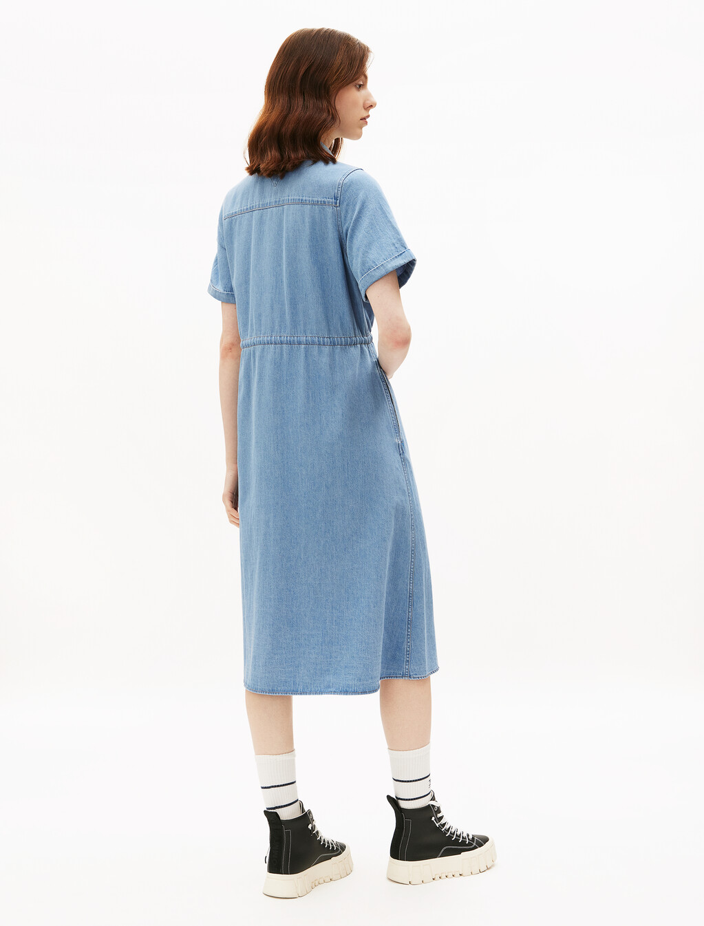 Light Denim Midi Dress, Denim Medium, hi-res