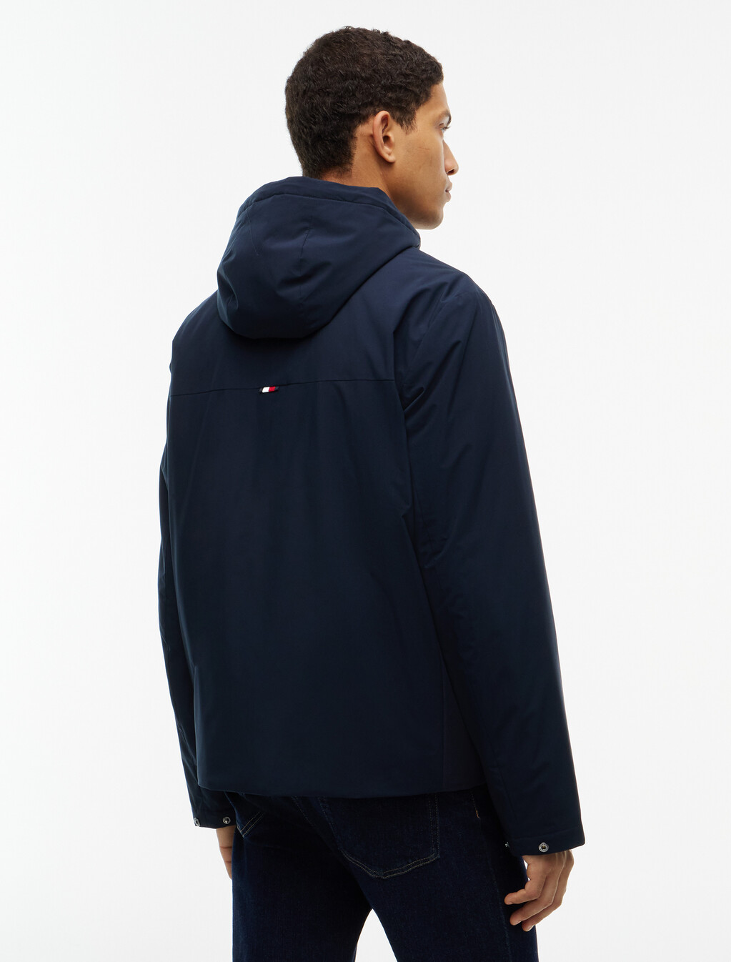 輕便連帽鋪棉外套, Navy Blue, hi-res