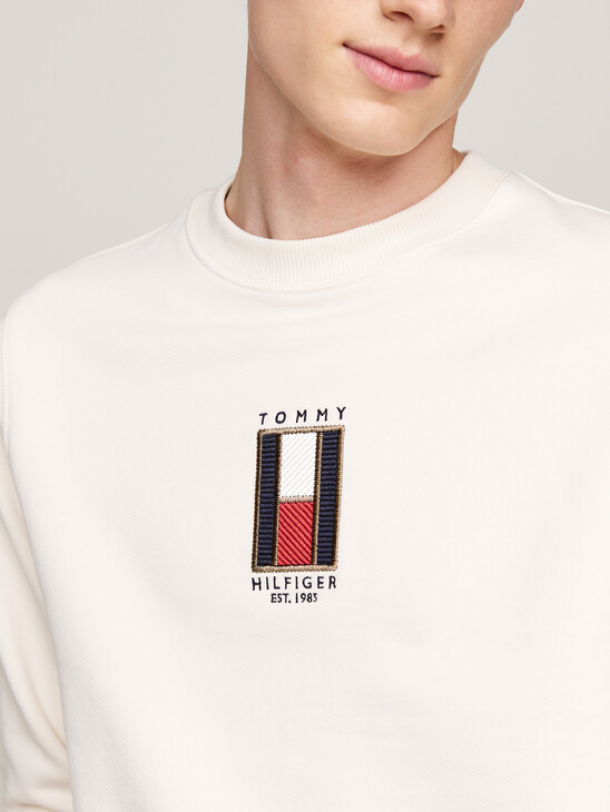 Vertical Flag Embroidery Sweatshirt