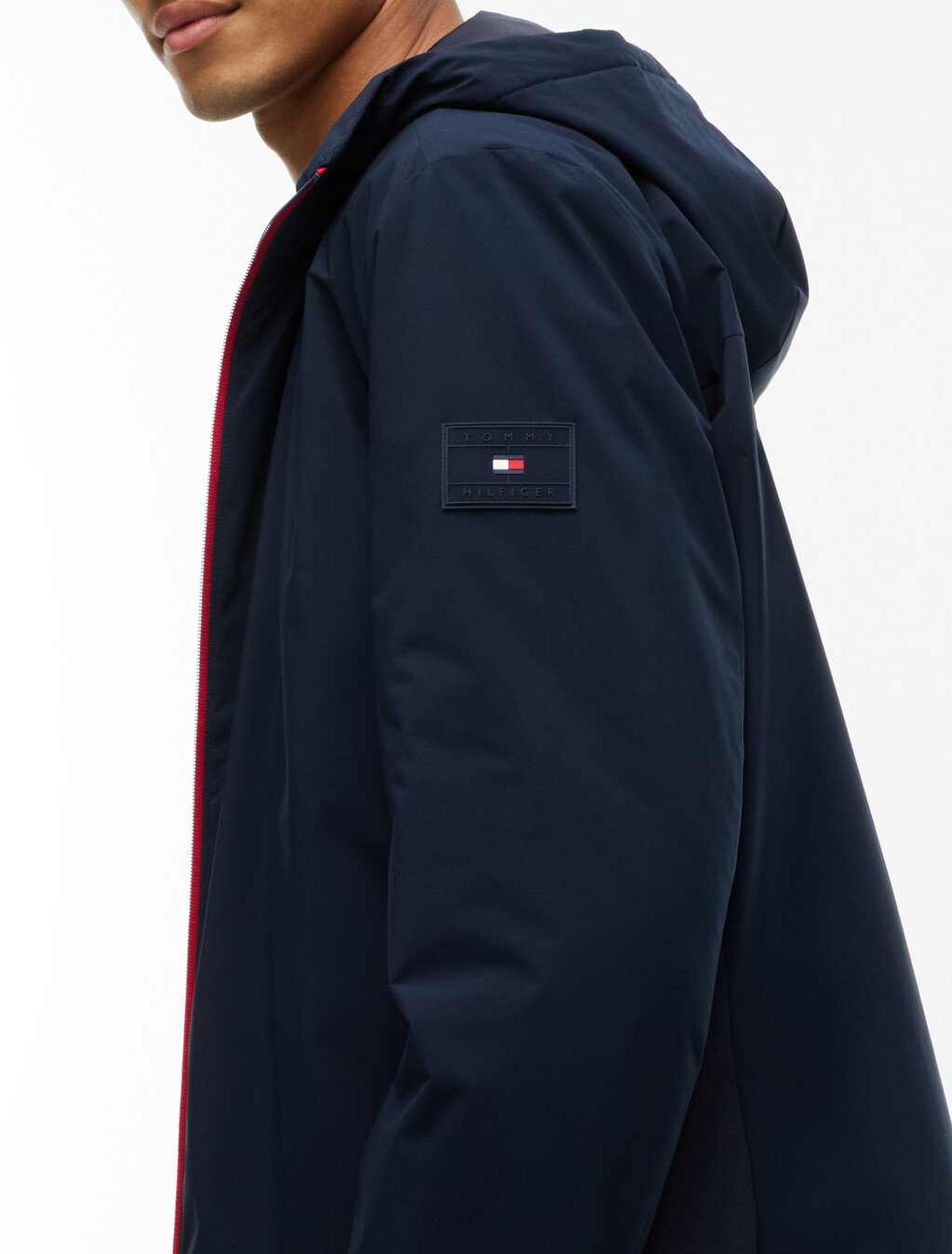 輕便連帽鋪棉外套, Navy Blue, hi-res