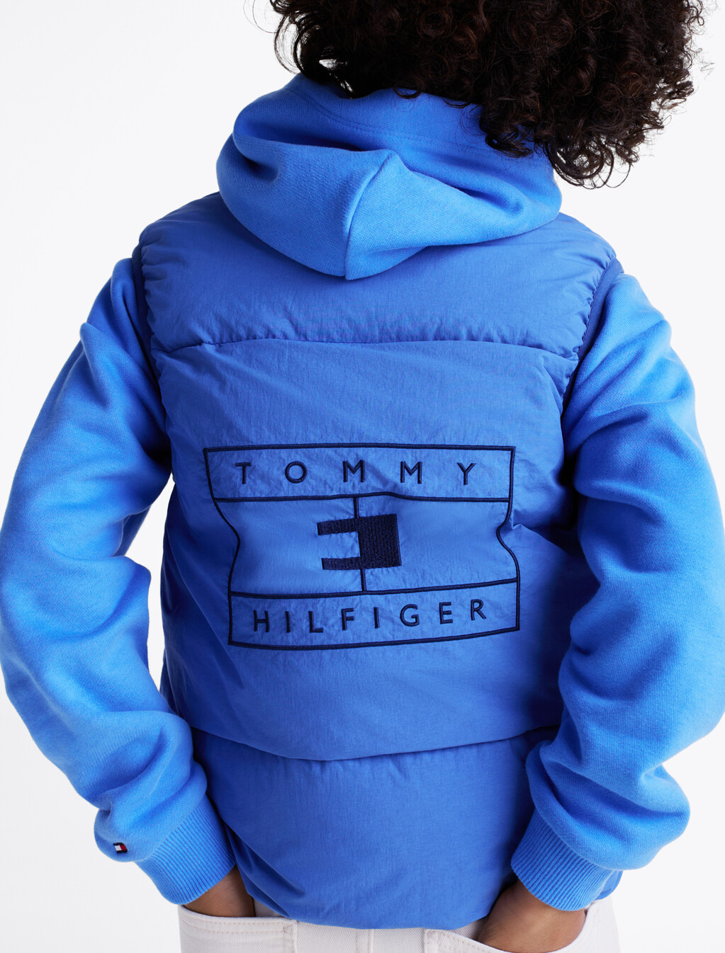 Back Logo Padded Vest, Wedge Blue, hi-res