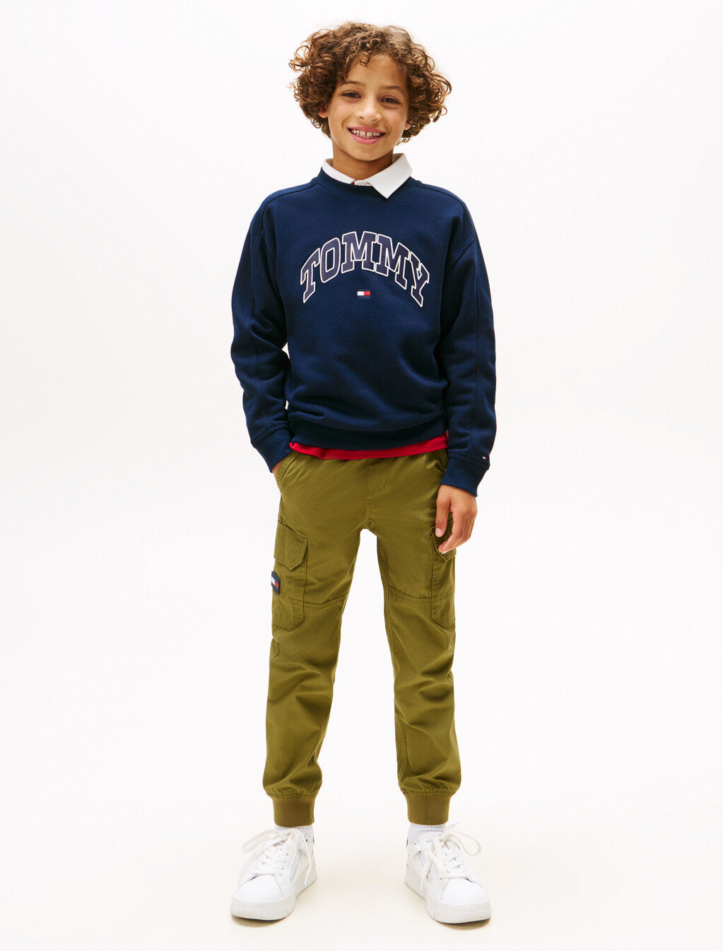 Varsity Logo Print Crew Neck Sweatshirt, Dark Night Navy, hi-res