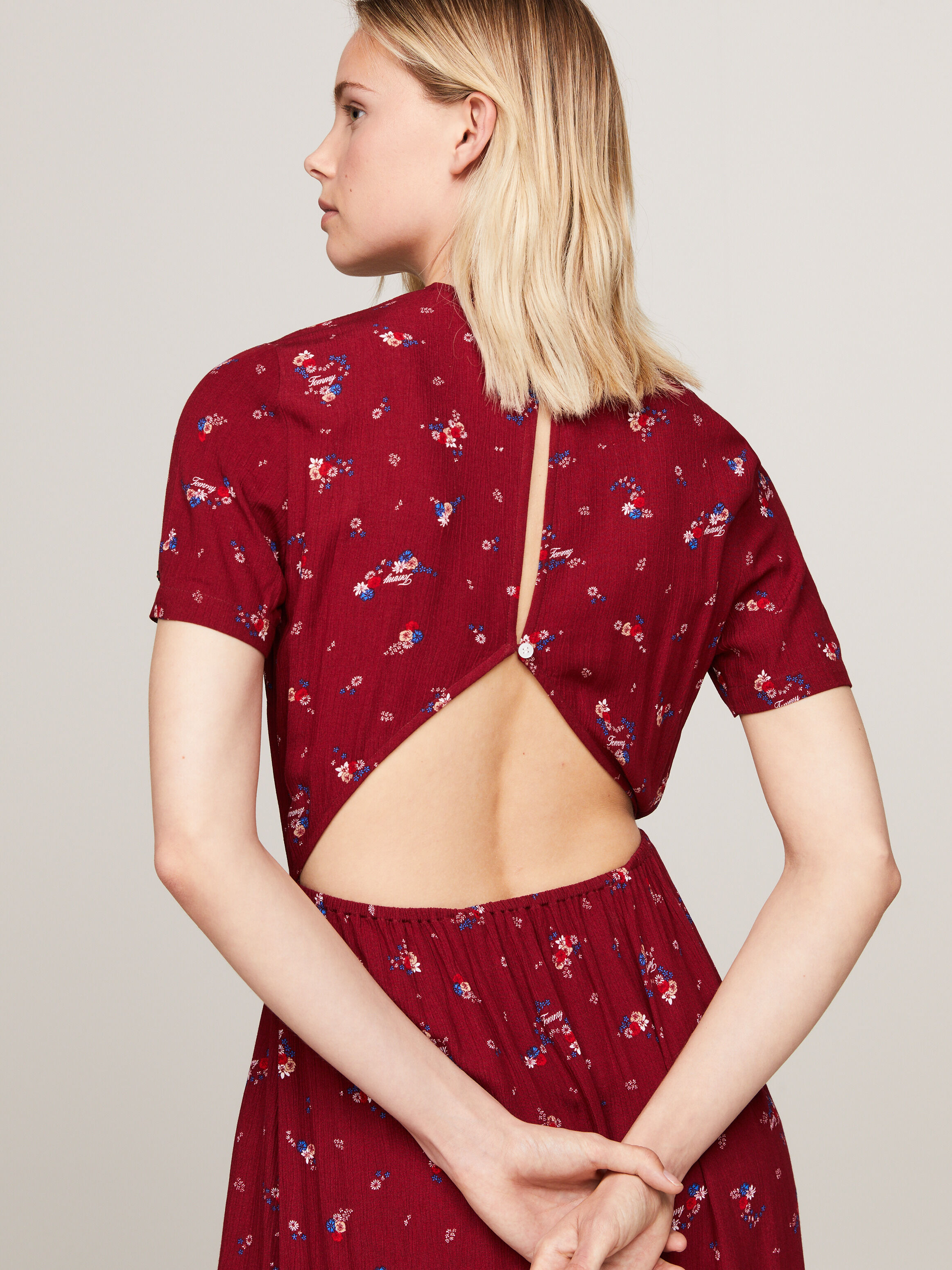 Tommy hilfiger red floral dress top
