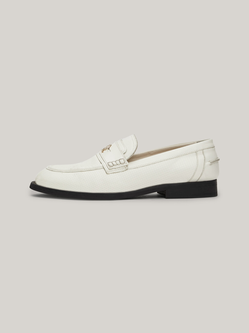 Crest Classics Perforated Leather Loafers, Ecru, hi-res